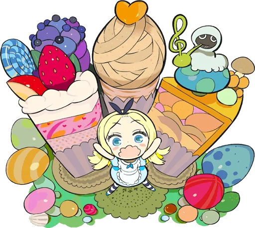 Стикер Telegram «Official Sticker of okama's Alice Series» 🍰