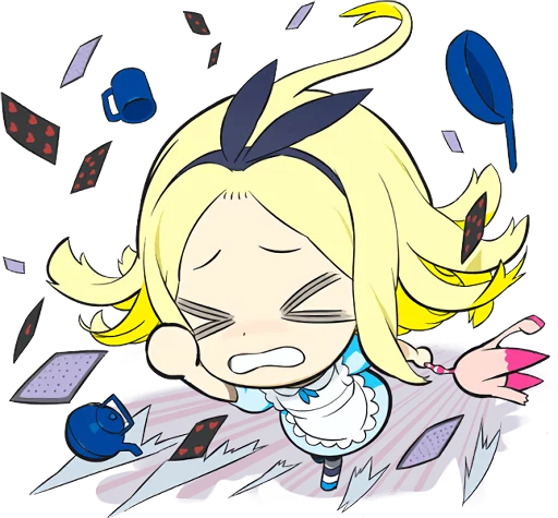Эмодзи Official Sticker of okama's Alice Series 😣