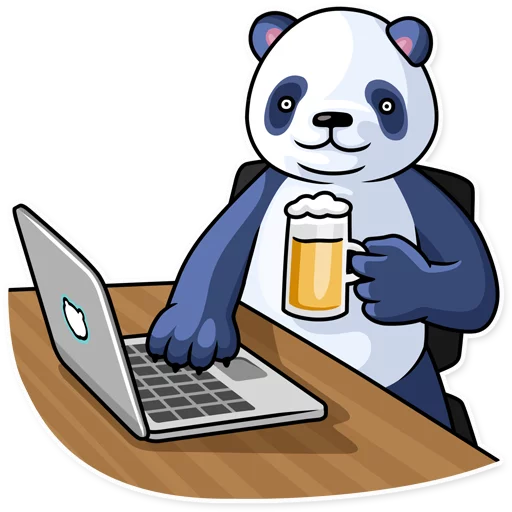 Telegram stiker «Lazy Panda» 🍺