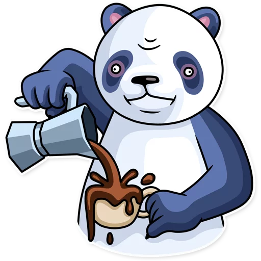 Стикер Telegram «Lazy Panda» ☕