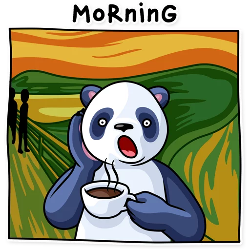 Telegram Sticker «Lazy Panda» ☕