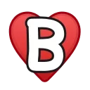 Telegram emoji Letters in hearts