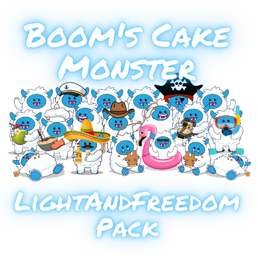 Telegram stikerlari LightAndFreedom Cake Monster Boom Pack