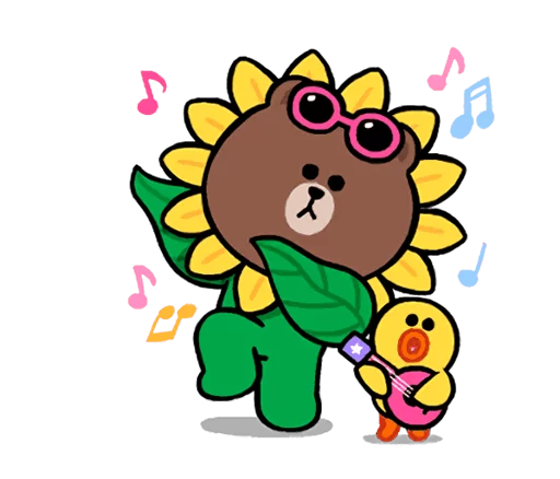 Telegram Sticker «LINE Characters: Cute and Soft Summer» 🎶