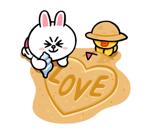 Telegram stiker «LINE Characters: Cute and Soft Summer» ❤