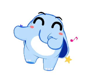 Емодзі Little Blue Elephant 🥺