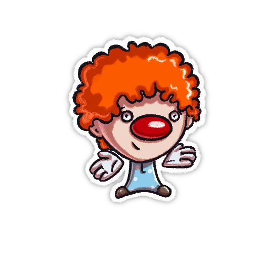 Telegram stickers Little clown by Svetlana Krasnikova