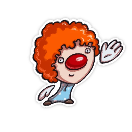 Telegram stiker «Little clown by Svetlana Krasnikova» 👋