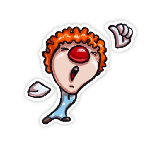 Telegram stiker «Little clown by Svetlana Krasnikova» 😴