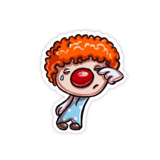 Telegram Sticker «Little clown by Svetlana Krasnikova» 😟
