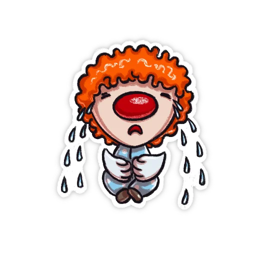 Telegram Sticker «Little clown by Svetlana Krasnikova» 😭