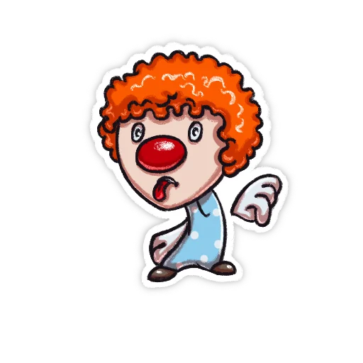 Стикер Telegram «Little clown by Svetlana Krasnikova» 👎