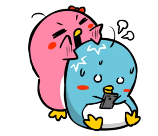 Telegram Sticker «Lovely couple penguins - 'ALPENG' Ver 2» 😡