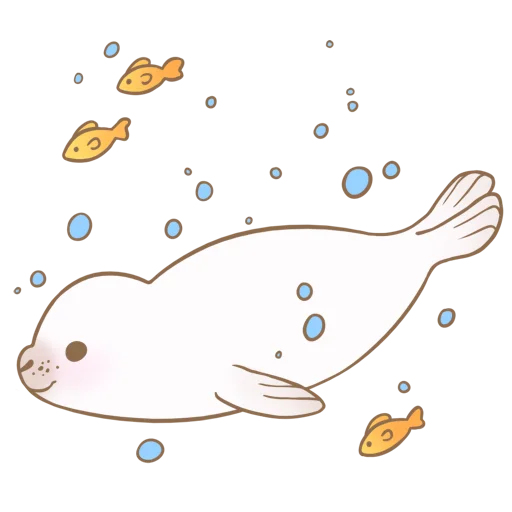 Telegram Sticker «Little white seal» 🏊