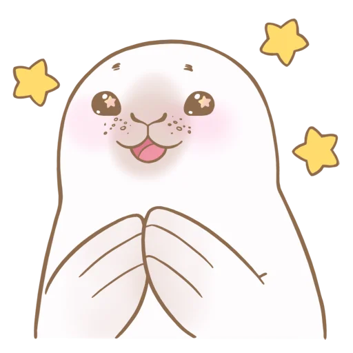 Емодзі Little white seal 🤩