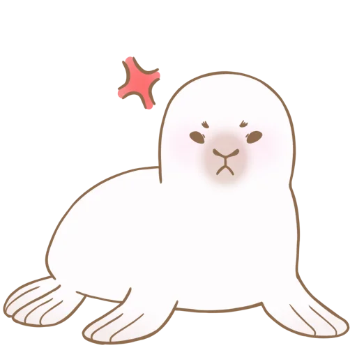 Емодзі Little white seal 😡