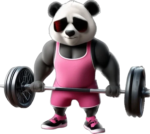 Стікер Lunky Panda 🏋️‍♂️