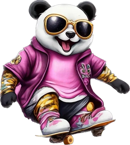 Стікер Telegram «Lunky Panda» 🛹