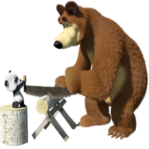 Telegram Sticker «Маша и медведь» ⚒