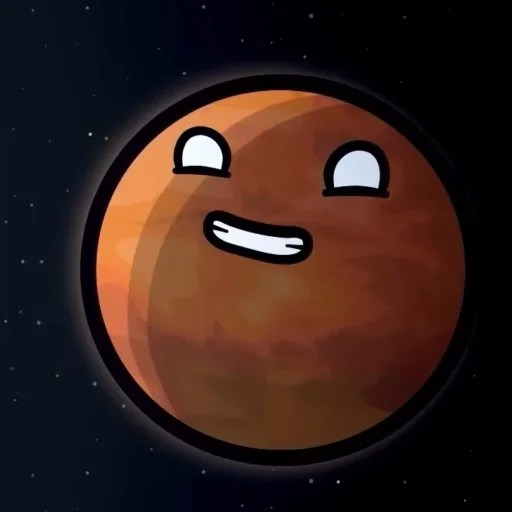 Стікер Марс|･ω･)♪♫*•♪ 😝