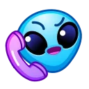 Стікер ᯤ Alien Emoji 📞