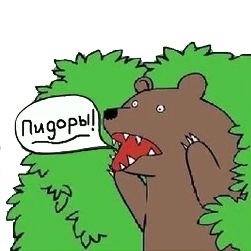 Telegram Sticker «Медведь в кустах» 😋