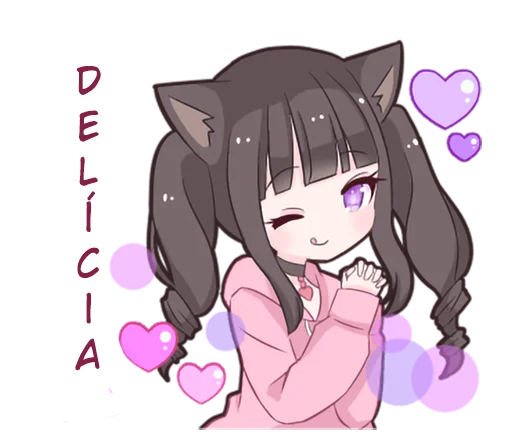 Telegram Sticker «Menhera cat» 🌝