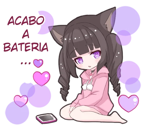 Стикер Telegram «Menhera cat» 🔋