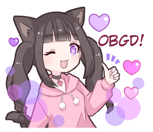 Telegram Sticker «Menhera cat» 🙏