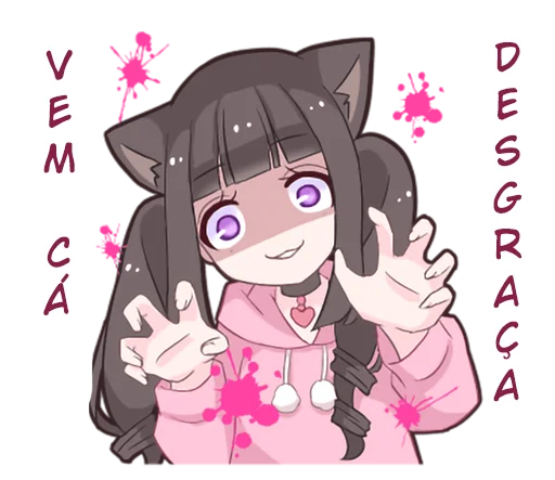 Telegram Sticker «Menhera cat» 😡