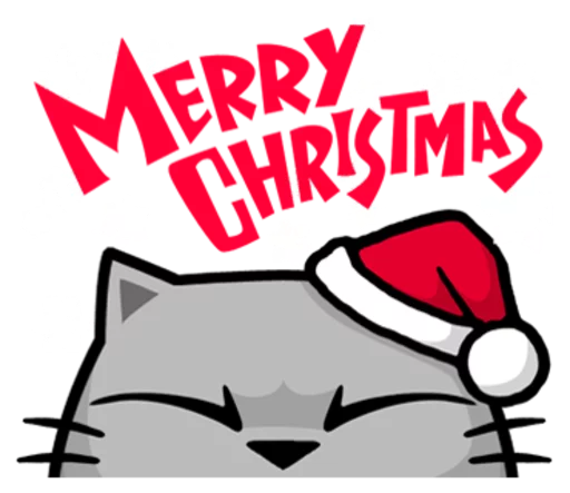 Стикер Meow ! Merry Christmas & Happy New Year  ☺️