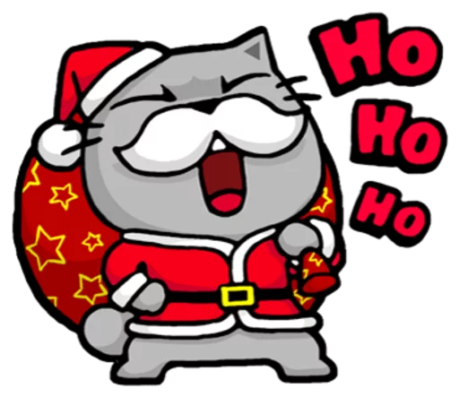 Стикер Meow ! Merry Christmas & Happy New Year  😃