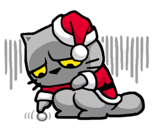 Стикер Meow ! Merry Christmas & Happy New Year  😞