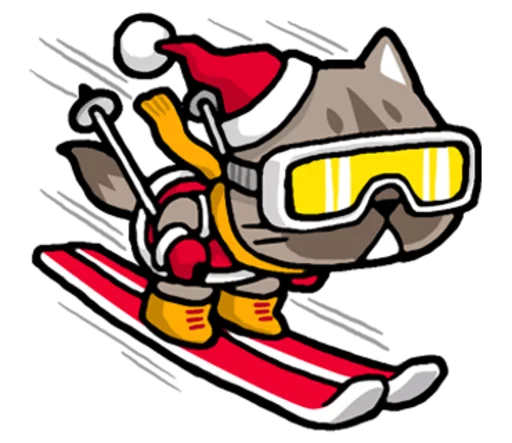 Meow ! Merry Christmas & Happy New Year stiker ⛷