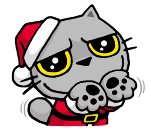 Стикер Meow ! Merry Christmas & Happy New Year  😳