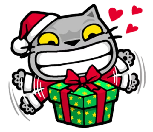 Стикер Meow ! Merry Christmas & Happy New Year  🎁