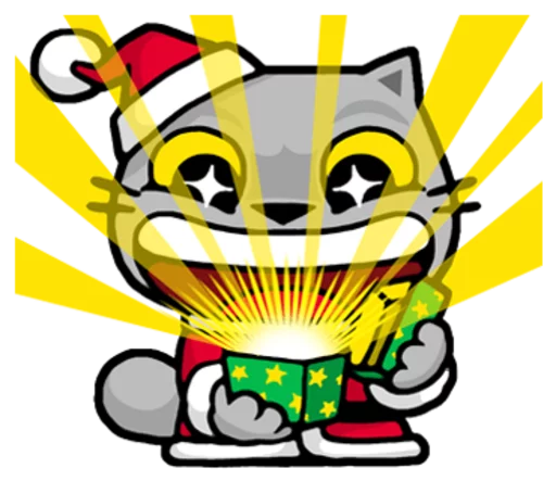 Стикер Meow ! Merry Christmas & Happy New Year  ✨