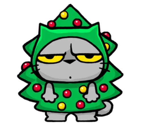 Стикер Meow ! Merry Christmas & Happy New Year  🎄