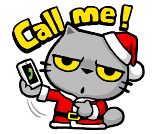 Стикер Meow ! Merry Christmas & Happy New Year  📞