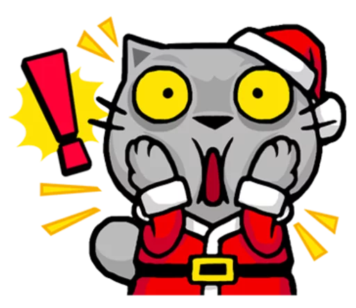 Стикер Meow ! Merry Christmas & Happy New Year  ❗