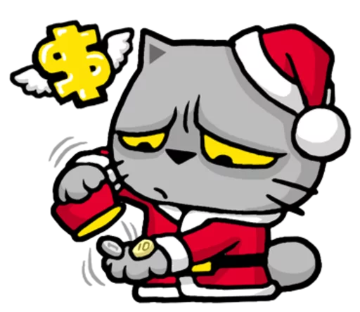 Стикер Telegram «Meow ! Merry Christmas & Happy New Year » 💸