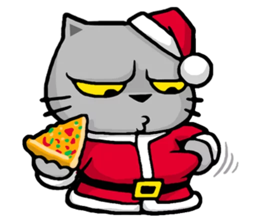 Meow ! Merry Christmas & Happy New Year stiker 🍕
