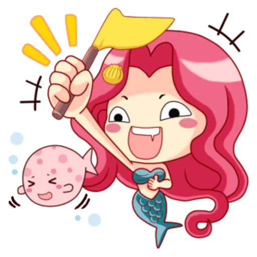 Telegram Sticker «Mervenus : Sweet Mermaid Of The Sea» 👯