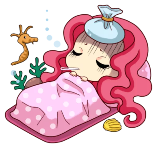 Telegram Sticker «Mervenus : Sweet Mermaid Of The Sea» 😷