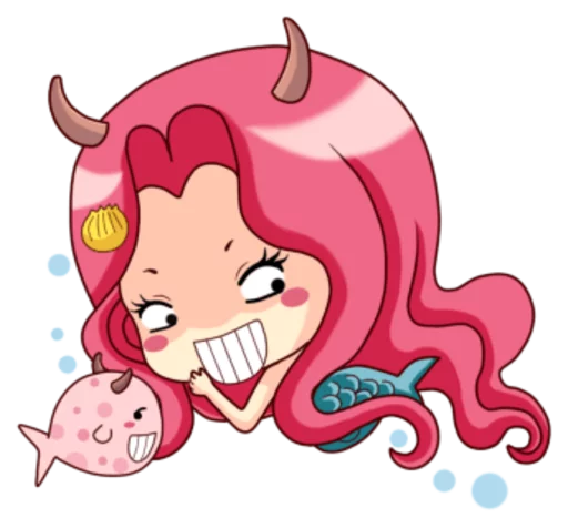 Telegram Sticker «Mervenus : Sweet Mermaid Of The Sea» 😈