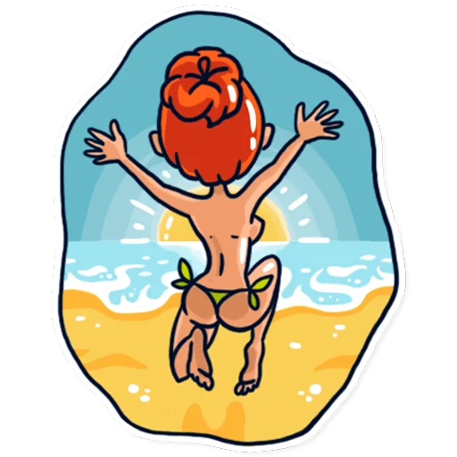 Telegram stiker «Mia's vacation» 🏝