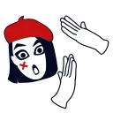 Mime Girl emoji 🤚