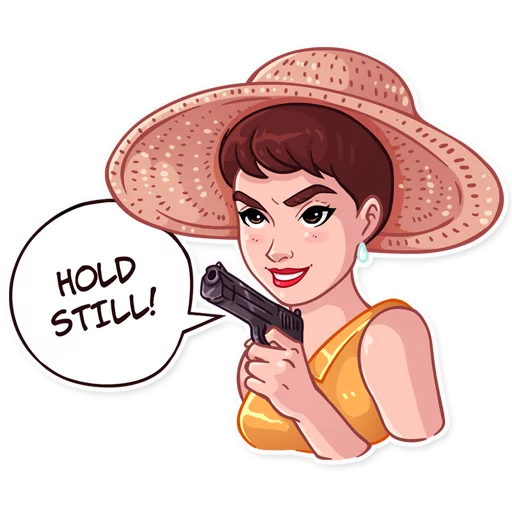 Telegram stiker «Miss Hepburn» 