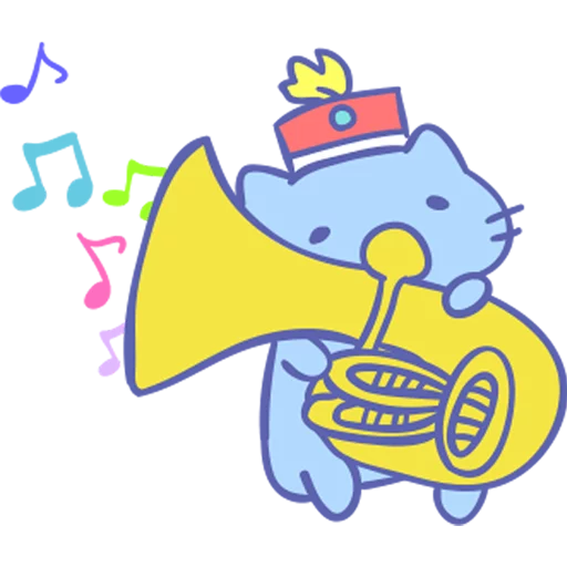 Telegram Sticker «Kitty March Band» 🎺