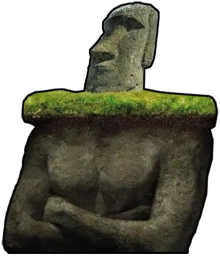 Стикер Telegram «Moai» 💪